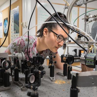 Student working in a lab