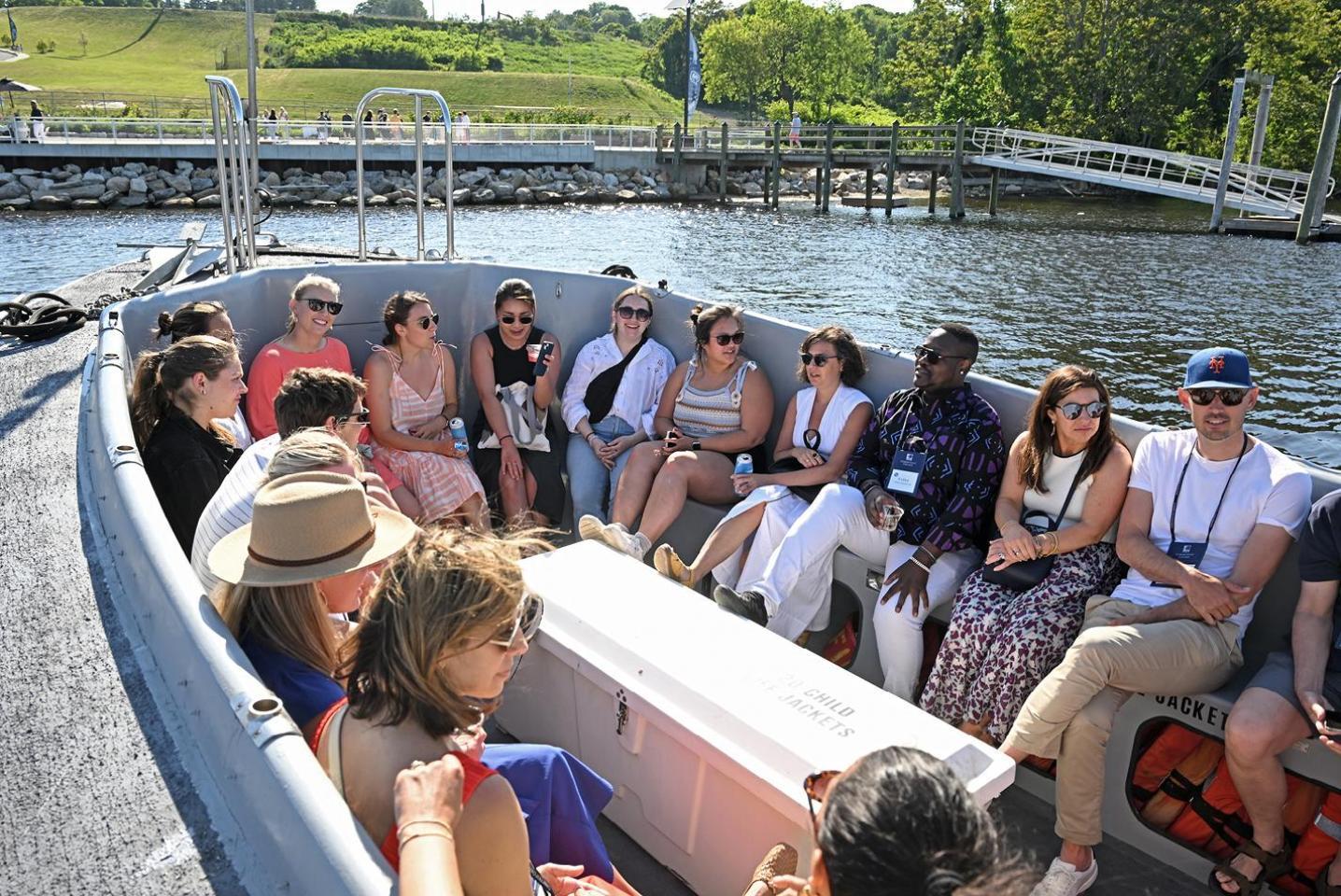 Alumni on a boat during Reunion 2024
