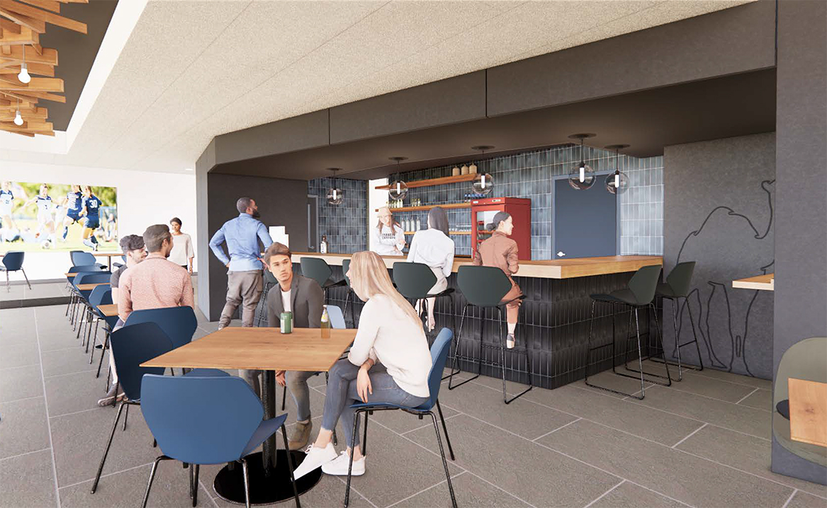 A rendering of the new upstairs eatery space in Cro.
